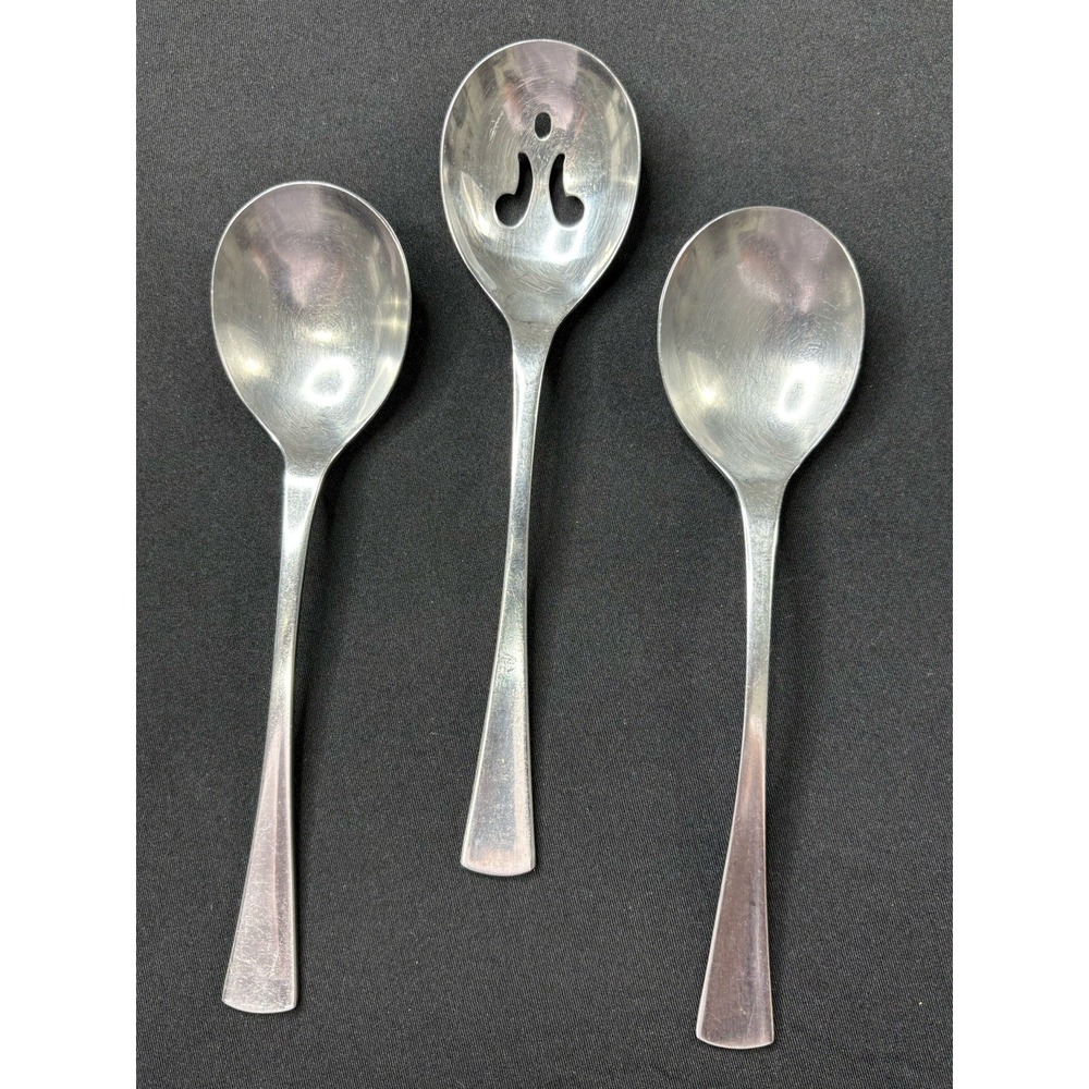 Reed and Barton Rebacraft Stainless Japan 3 Serving Slotted Spoons 8"‎